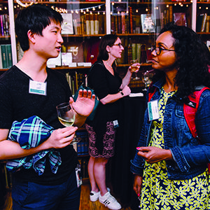 Alumni Talking at Networking Event